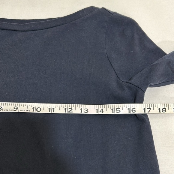 LAUREN RALH LAUREN WOMENS TIE  SLEEVE TOP PULLOVER NAVY Sz SMALL - Picture 9 of 10